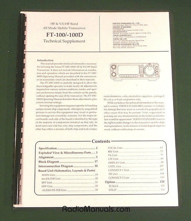 Yaesu FT-100/100D Service Manual